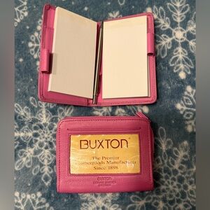 Buxton Pink Wallet and Notebook Set